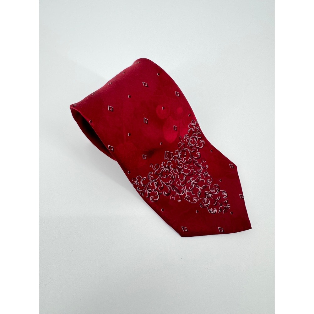 Authentic Vintage Versace Red Silk Tie Medusa Logo‎ Made in Italy 59" Rare 90s